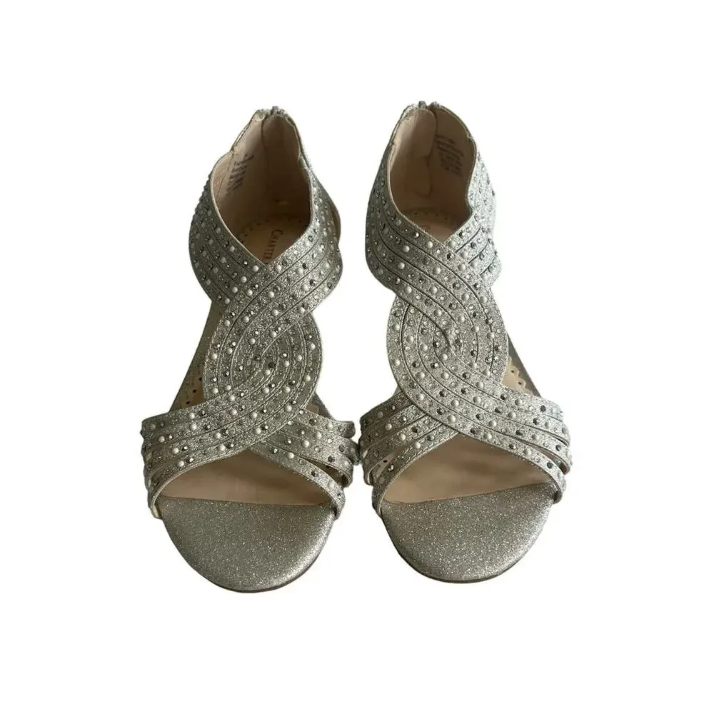 Charter Club Ginifur embellished wedge sandals women's 7.5